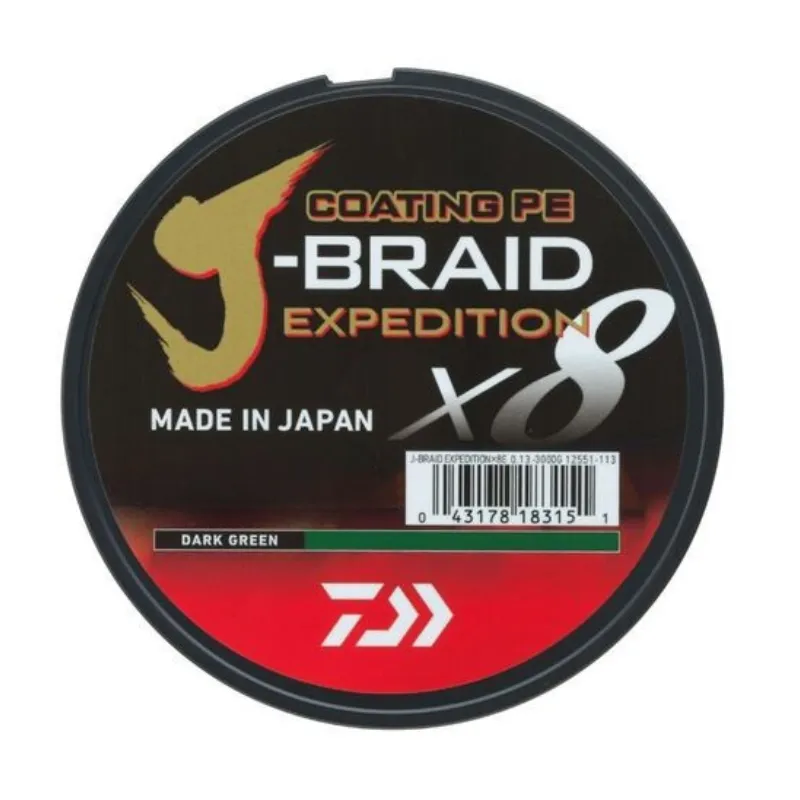 Trecciato Daiwa J-Braid Expedition X8 150 mt Dark Green