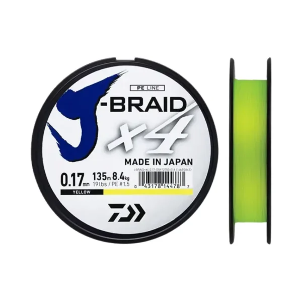 Trecciato Daiwa J-Braid X4 135 mt Yellow