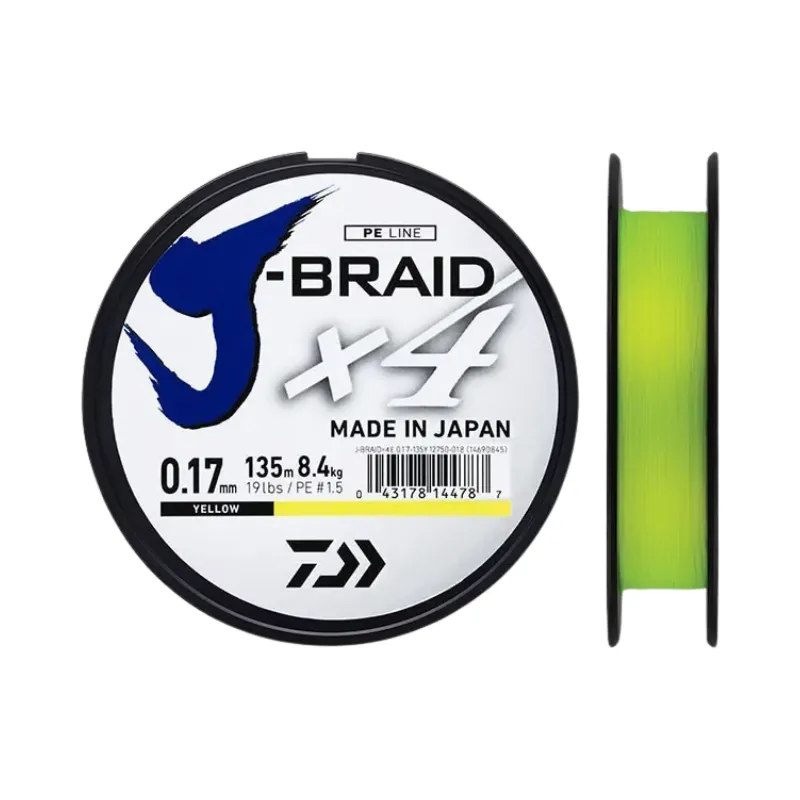 Trecciato Daiwa J-Braid X4 135 mt Yellow