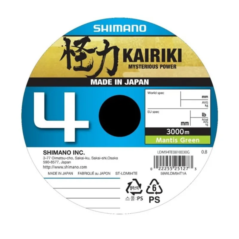 Trecciato Shimano Kairiki 4 3000 mt Mantis Green