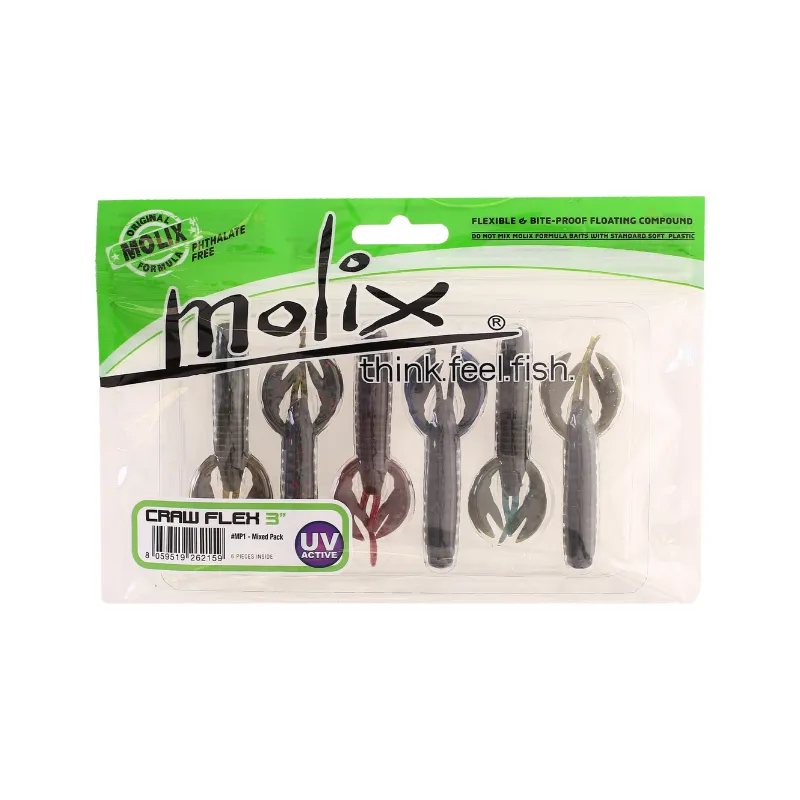 Artificiale Craw Molix Flex 3'' - 7.5 cm Mixed Color