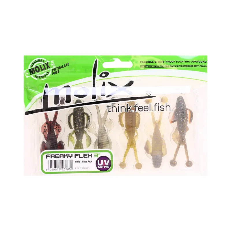 Artificiale Craw Molix Freaky Flex 3'' - 7.5 cm Mixed Pack
