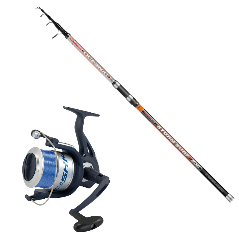 Combo Surfcasting Trabucco Oceanic Storm Surf 4.20 mt 200 gr + Shizuka SK14 taglia 70