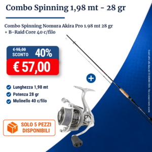 Combo Spinning Nomura 1.98 mt 28 gr + Raid Corde 40
