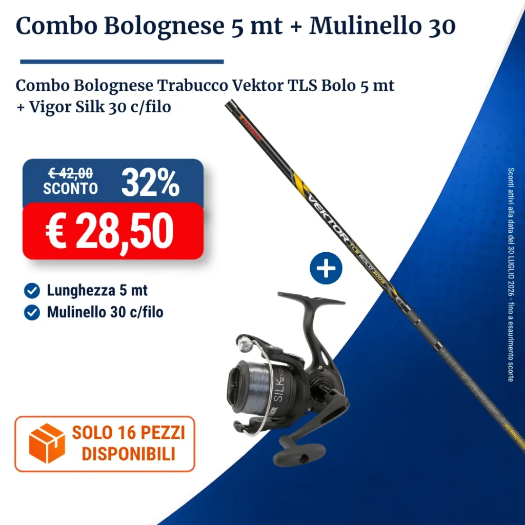 Combo Bolognese Trabucco Vektor TLS Bolo 5 mt + Vigor Silk 30 cfilo