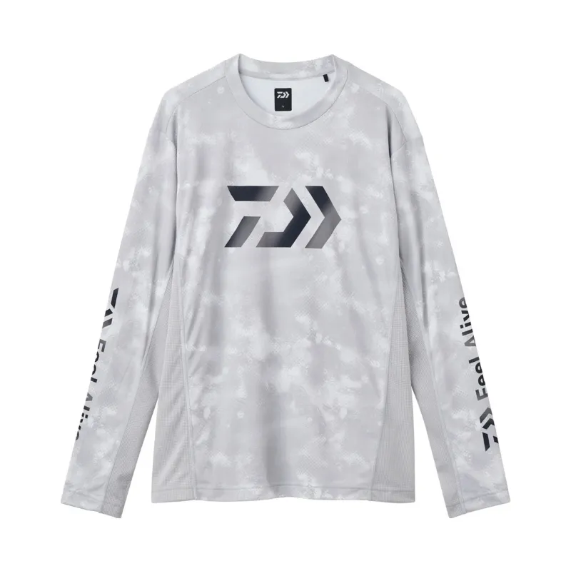 Maglia Daiwa DE-3826E Long Sleeve Game Shirt White