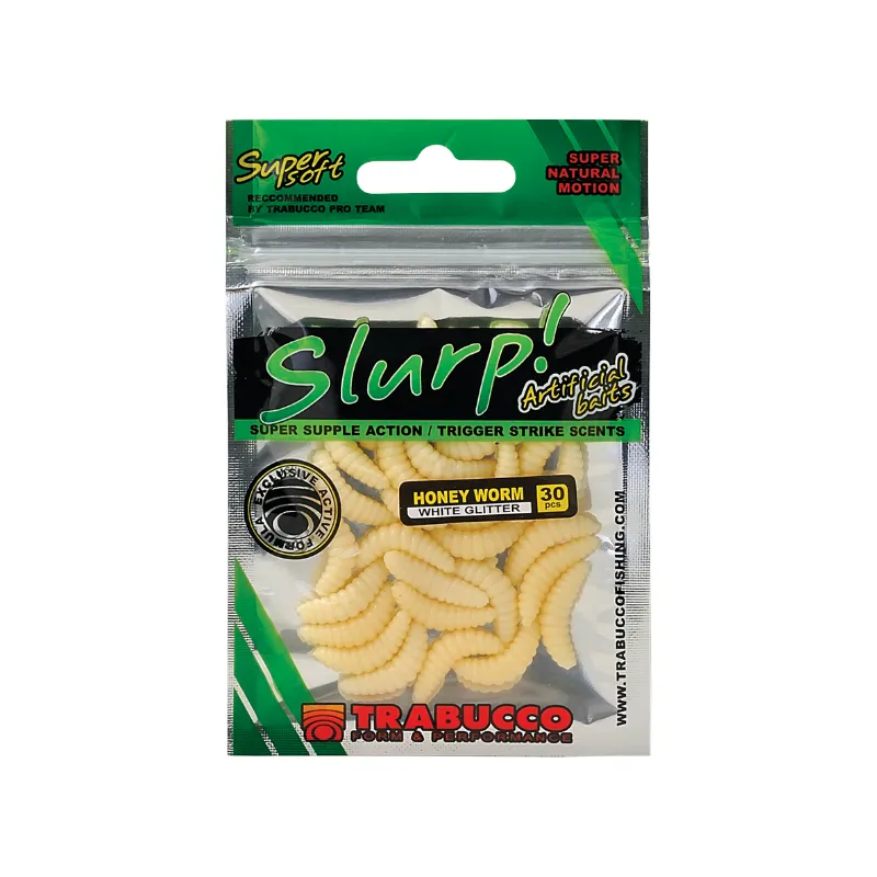 Artificiale Worm Trabucco Slurp Honey Worm Natural White