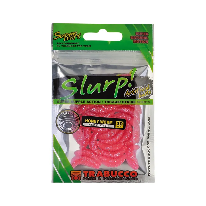 Artificiale Worm Trabucco Slurp Honey Worm XL Pink Glitter