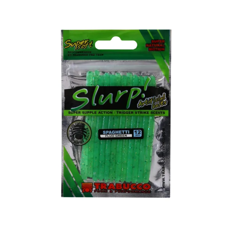 Artificiale Worm Trabucco Slurp Spaghetti Fluo Green